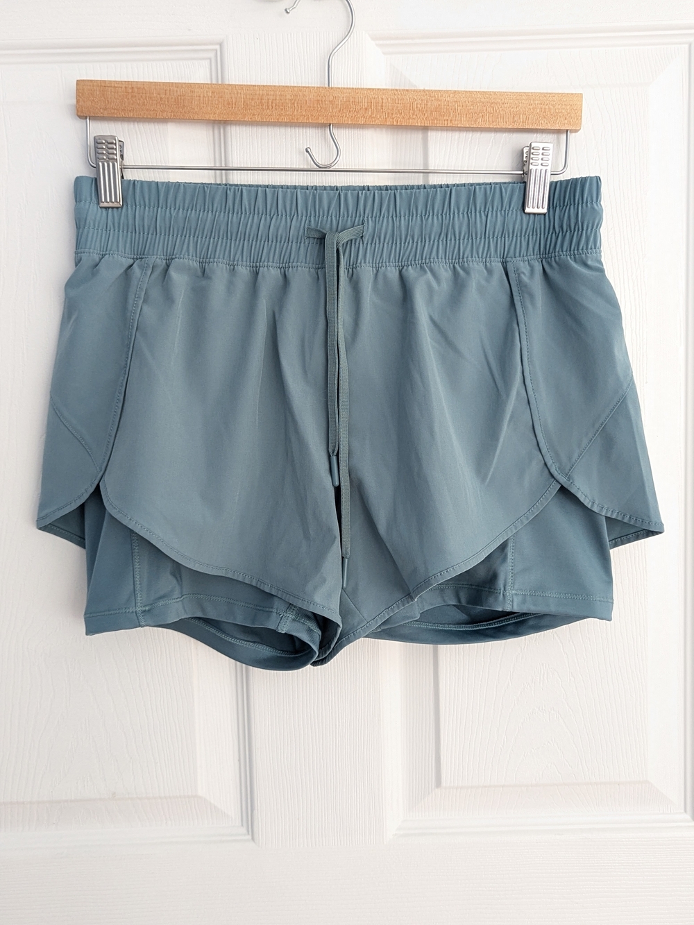 90 Degree By Reflex 2-in-1 Athletic Shorts | Seafoam Green Blue | Size Small